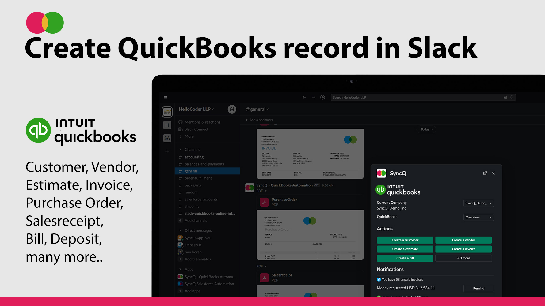 Connect SyncQ - Slack Advanced Automation with QuickBooks Online | Intuit